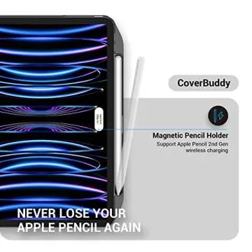 SwitchEasy CoverBuddy 12.9" Case for iPad Pro 2021-2022 with Pencil Holder (5-6 Gen) - Compatible with Magic Keyboard, Smart Keyboard Folio (Keyboard, Stand & Trackpad are Not Included) - White