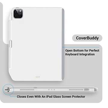 SwitchEasy CoverBuddy 12.9" Case for iPad Pro 2021-2022 with Pencil Holder (5-6 Gen) - Compatible with Magic Keyboard, Smart Keyboard Folio (Keyboard, Stand & Trackpad are Not Included) - White