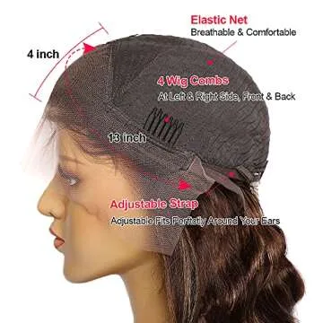 VIPbeauty 30 Inch Ombre Highlight Lace Front Wig Human Hair 4/27 Brown To Blonde 13x4 Lace Frontal Human Hair Wig Pre Plucked With Baby Hair