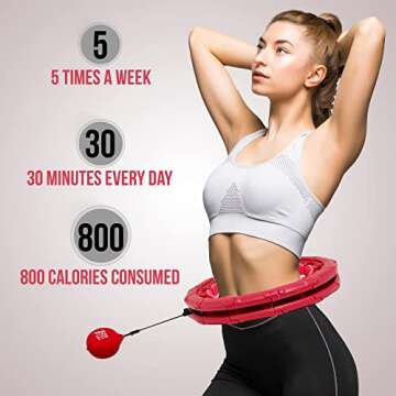 Infinity Weighted Hula Fit Hoop for Adult Weight Loss, 2 in 1 Smart Fitness Exercise Hoop for Women Abs Workout, Fit on Form 24/28/32 Detachable Knots