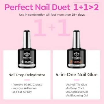 modelones Gel X Nail Kit, Gel X Fake Nails Long Coffin, 9-in-One Glue Prep Dehydrator & Portable Mini UV Light Acrylic Clipper, 500Pcs Etch-X Tips for Extension Kit DIY Salon Home Gifts for Women