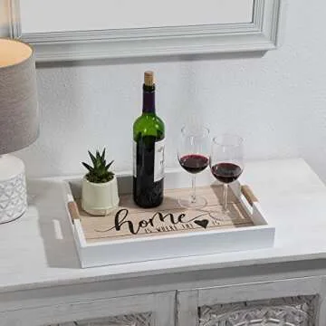 Rustic Wooden Serving Tray with Handles for Every Occasion