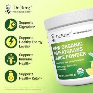 Dr. Berg Organic Wheatgrass Powder Superfood - 60 Servings