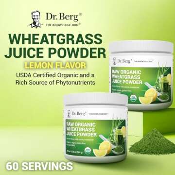 Dr. Berg Organic Wheatgrass Powder Superfood - 60 Servings