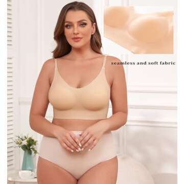 PRETTYWELL Bralettes for Women Comfort Bra, Cross Back Adjustable Bralette Bra, Seamless Everyday Br...