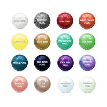 MARBLERS Mica Powder Colorant Set [Pearl 16 Color Set] |Cosmetic Grade | Epoxy Resin Pigment | Dye | Non-Toxic, Vegan, Cruelty-Free | Lip Gloss, Nails, Body Butter, Bath Bomb, Candle & Soap Making