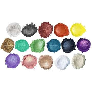 MARBLERS Mica Powder Colorant Set [Pearl 16 Color Set] |Cosmetic Grade | Epoxy Resin Pigment | Dye | Non-Toxic, Vegan, Cruelty-Free | Lip Gloss, Nails, Body Butter, Bath Bomb, Candle & Soap Making