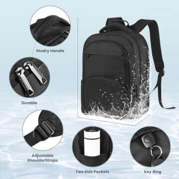 Laptop Backpack for Travel, Business & School - USB Charging, Anti Theft, Water Resistant