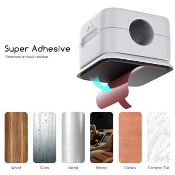 Cord Organizer Holder, 8 Pack Magnetic Desk Cable Clips Management, Hide Phone Charging Cable Keeper, Strong Adhesive Wire Charger Holder for Nightstand, Kitchen Appliances, Office Supplies