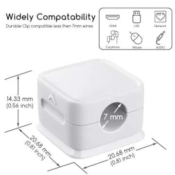 Cord Organizer Holder, 8 Pack Magnetic Desk Cable Clips Management, Hide Phone Charging Cable Keeper, Strong Adhesive Wire Charger Holder for Nightstand, Kitchen Appliances, Office Supplies