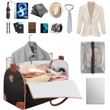 Ytonet Garment Duffle Bag, Convertible Carry on Garment Bags for Travel for Women, Water Resistant T...