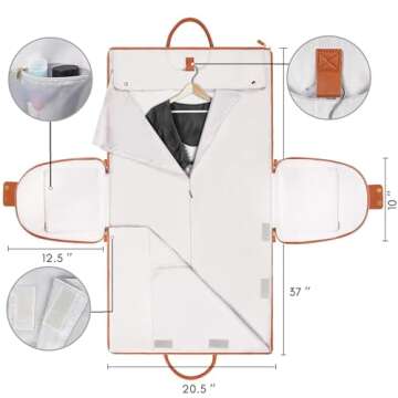 Ytonet Garment Duffle Bag, Convertible Carry on Garment Bags for Travel for Women, Water Resistant Travel Bags with Shoe Pouch, 2 in 1 Hanging Suitcase Suit Weekender Bag, Black, Large