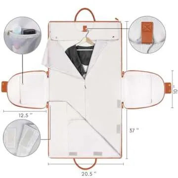 Ytonet Garment Duffle Bag, Convertible Carry on Garment Bags for Travel for Women, Water Resistant Travel Bags with Shoe Pouch, 2 in 1 Hanging Suitcase Suit Weekender Bag, Black, Large