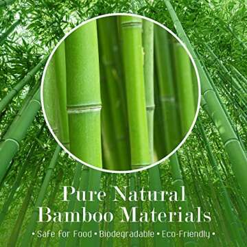 Minisland Premium 4.7 Inch Square Small Mini Bamboo Paddle Skewers for Appetizers Fruit Kabobs Sandw...