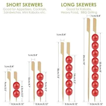 Minisland Eco-Friendly Mini Bamboo Skewers for Appetizers