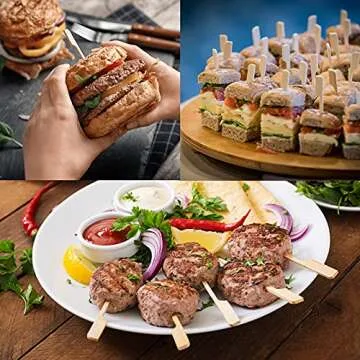 Minisland Eco-Friendly Mini Bamboo Skewers for Appetizers