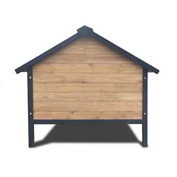 Lifeand 67''L Outdoor Large Wooden Cabin House Style Wooden Dog Kennel with Porch