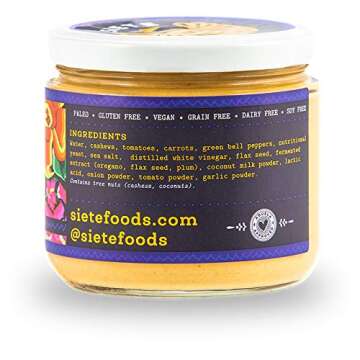 Siete Dairy Free Cashew Queso, Mild Nacho, 10.8oz Jar