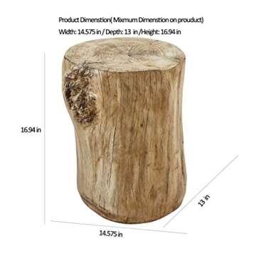 Eco-Friendly Faux Wood Tree Stump Stool for any Space