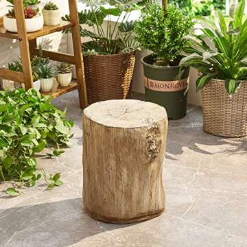 Eco-Friendly Faux Wood Tree Stump Stool for any Space