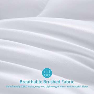 HOMBYS Lightweight Twin Down Alternative Quilted Comforter Twin Size - All Season Plush Microfiber - Machine Washable Duvet Insert- Warmth Bed Comforter (Twin, White)
