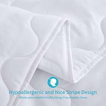 HOMBYS Lightweight Twin Down Alternative Quilted Comforter Twin Size - All Season Plush Microfiber - Machine Washable Duvet Insert- Warmth Bed Comforter (Twin, White)