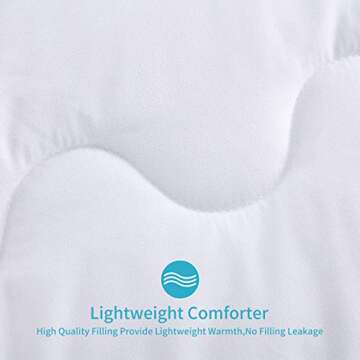 HOMBYS Lightweight Twin Down Alternative Quilted Comforter Twin Size - All Season Plush Microfiber - Machine Washable Duvet Insert- Warmth Bed Comforter (Twin, White)