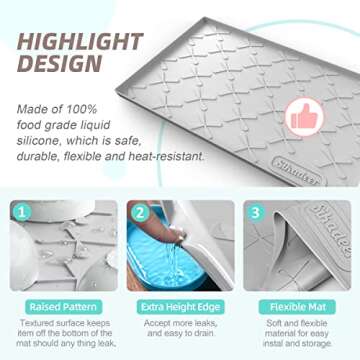 SIKADEER 34" x 22" Under Sink Mat for Kitchen Waterproof, Undersink Protectors Cabinet Liner for Shelf, Up to 3.3 Gallons Liquid, Also Use for Bathroom Organizers and Storage Boot Tray Pet