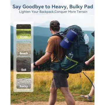 Hikenture Double Sleeping Pad for Camping, Ultralight 4" Extra-Thick Camping Mattress 2 Person, Inflatable Backpacking Sleeping Mat, Hiking Air Mattress for Tent (Foot Pump)