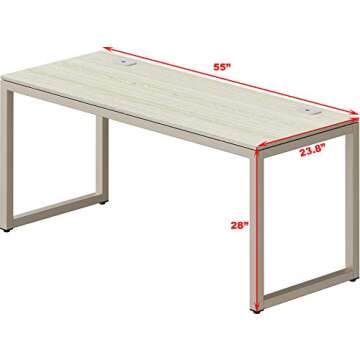 SHW 55-Inch Maple Office Computer Desk - Durable & Stylish