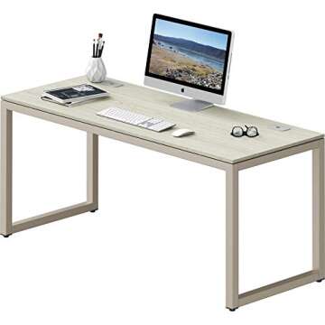 SHW 55-Inch Maple Office Computer Desk - Durable & Stylish