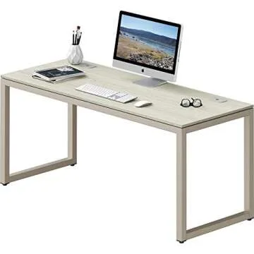 SHW 55-Inch Maple Office Computer Desk - Durable & Stylish
