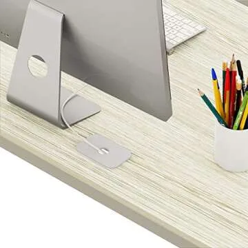 SHW 55-Inch Maple Office Computer Desk - Durable & Stylish