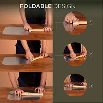 Kitchus Moon Large 16" Pizza Peel & Cutter Set - Perfect for Pizza Night