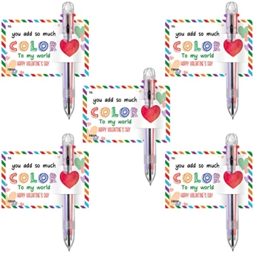 Sabary Valentine's Day Cards Set with Multicolor Pens