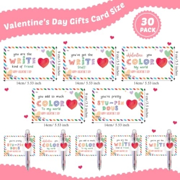 Sabary Valentine's Day Cards Set with Multicolor Pens