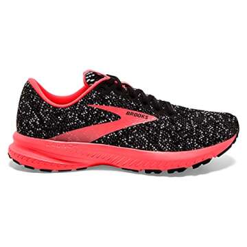 Brooks Women's Launch 7 Road Running Shoe - Black/Fiery Coral/White - 7