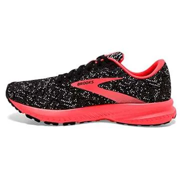 Brooks Women's Launch 7 Road Running Shoe - Black/Fiery Coral/White - 7