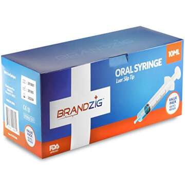 10ml Oral Syringes - 100 Pack – Luer Slip Tip, No Needle, Individually Blister Packed - Medicine A...