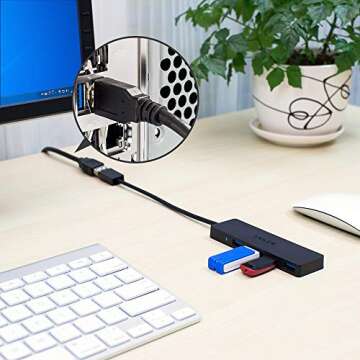 Anker Ultra Slim 4-Port USB 3.0 Hub and Extension Cable