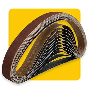 Versatile 1x30 Sanding Belt Pack - 12 Pcs Aluminum Oxide for All Materials.