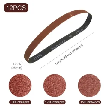 High-Quality 1x30 Sanding Belt Pack - 12 Premium Belts