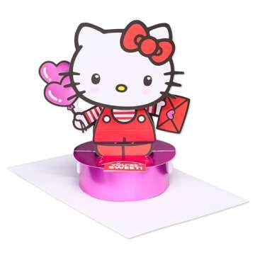 American Greetings Magic Moments Pop Up Hello Kitty Valentines Day Card (Happy Valentines Day)
