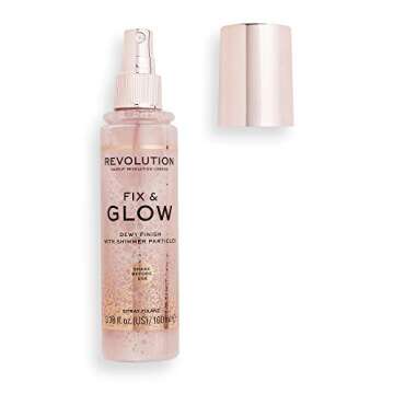 Makeup Revolution Fix & Glow Fixing Spray, Illuminating & Hydrating, Vegan & Cruelty-Free, 3.38 Fl O...