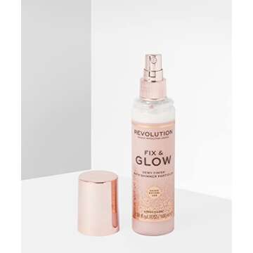 Makeup Revolution Fix & Glow Fixing Spray, Illuminating & Hydrating, Vegan & Cruelty-Free, 3.38 Fl Oz