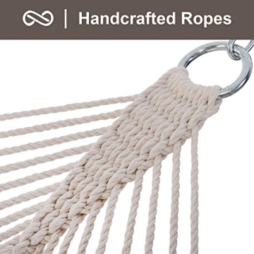 SUNCREAT Double Hammock with Hardwood Spreader Bar