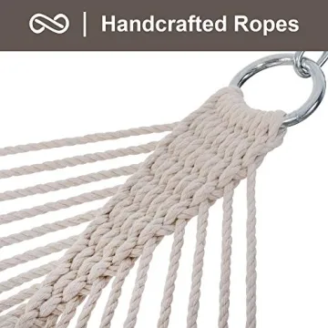 SUNCREAT Double Hammock with Hardwood Spreader Bar