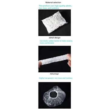 Disposable Shower Caps Thickened Clear Waterproof Plastic Shower Caps Ideal for Hair Care, Spa, Hotels and Hair Salons17inchs (200pcs)