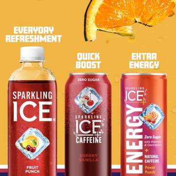 Sparkling Ice, Fruit Punch Sparkling Water, Zero Sugar Flavored Water, with Vitamins and Antioxidants, Low Calorie Beverage, 17 fl oz Bottles (Pack of 12)