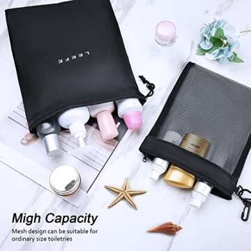 LEEFE Shower Bag Tote - Portable Mesh Caddy Organizer